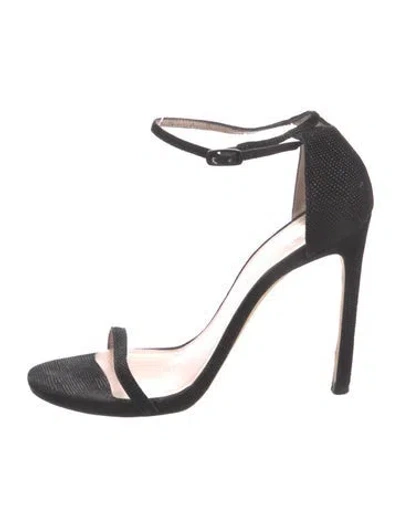 Pre-owned Stuart Weitzman Suede Sandals In Black