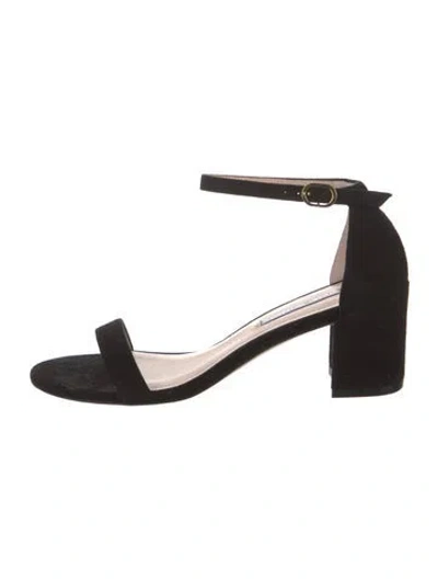 Pre-owned Stuart Weitzman Suede Sandals In Black