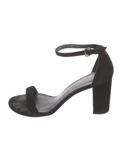 Pre-owned Stuart Weitzman Suede Sandals In Black