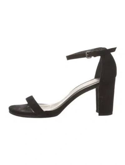 Pre-owned Stuart Weitzman Suede Sandals In Black