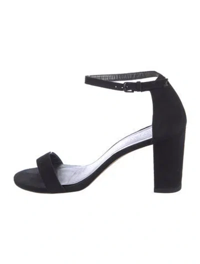 Pre-owned Stuart Weitzman Suede Sandals In Black