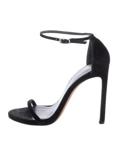 Pre-owned Stuart Weitzman Suede Sandals In Black