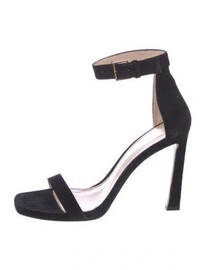 Pre-owned Stuart Weitzman Suede Sandals In Black