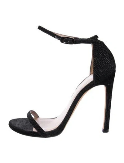 Pre-owned Stuart Weitzman Suede Sandals In Black