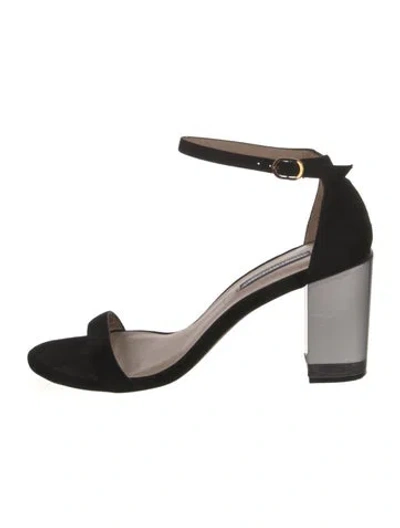 Pre-owned Stuart Weitzman Suede Sandals In Black