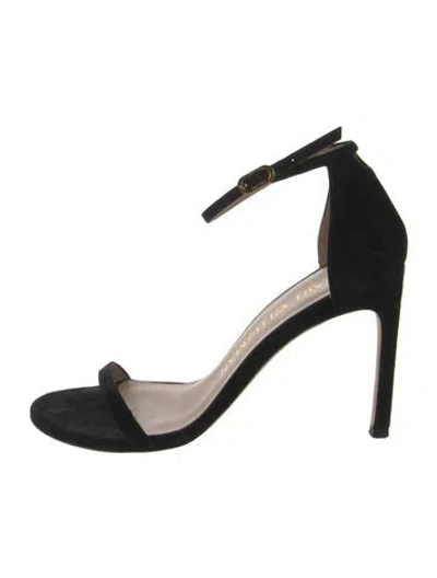 Pre-owned Stuart Weitzman Suede Sandals In Black