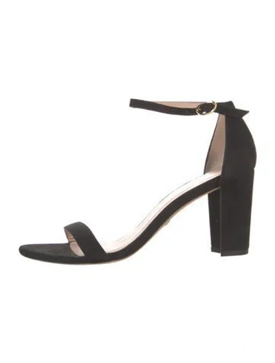 Pre-owned Stuart Weitzman Suede Sandals In Black