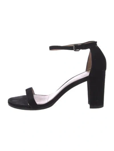 Pre-owned Stuart Weitzman Suede Sandals In Black