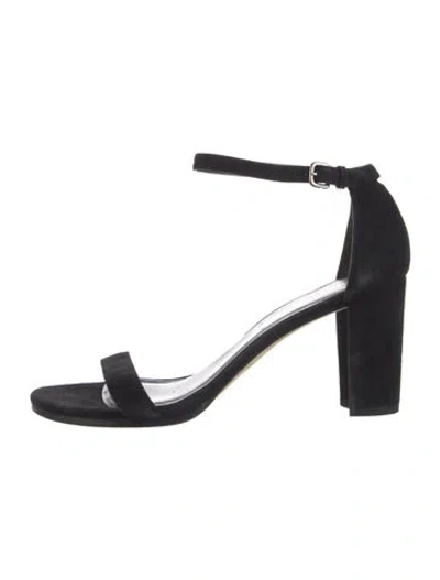 Pre-owned Stuart Weitzman Suede Sandals In Black