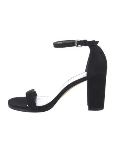 Pre-owned Stuart Weitzman Suede Sandals In Black