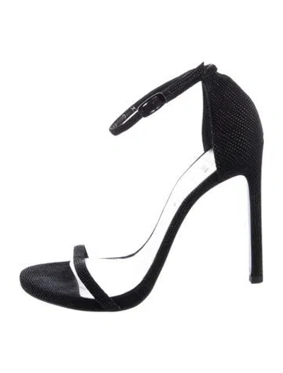 Pre-owned Stuart Weitzman Suede Sandals In Black