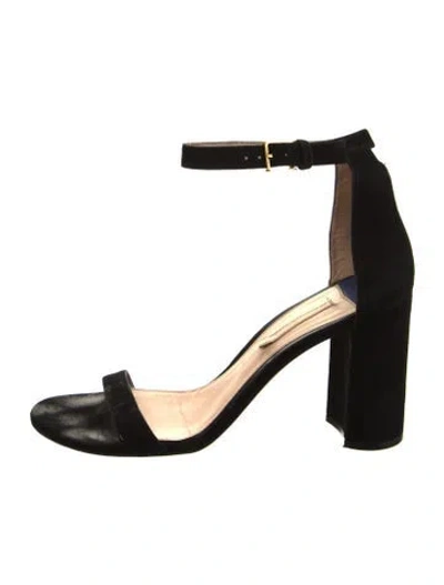 Pre-owned Stuart Weitzman Suede Sandals In Black