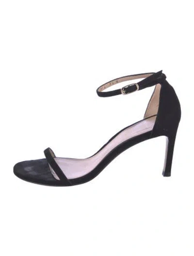 Pre-owned Stuart Weitzman Suede Sandals In Black