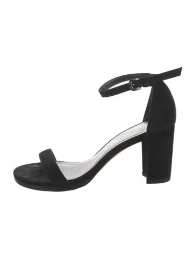 Pre-owned Stuart Weitzman Suede Sandals In Black