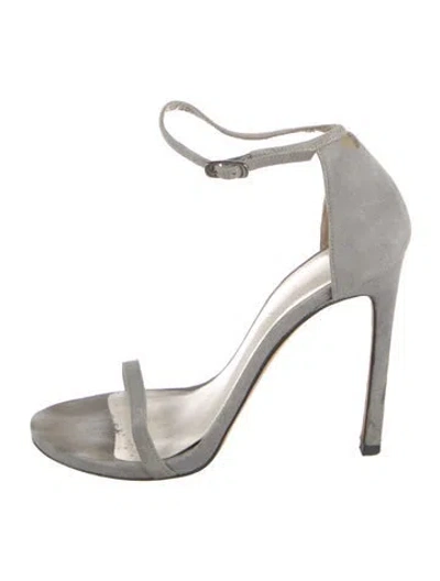 Pre-owned Stuart Weitzman Suede Sandals In Black