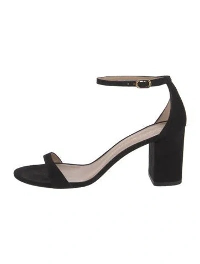 Pre-owned Stuart Weitzman Suede Sandals In Black