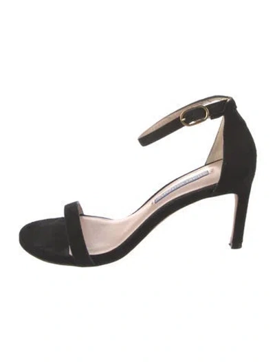 Pre-owned Stuart Weitzman Suede Sandals In Black