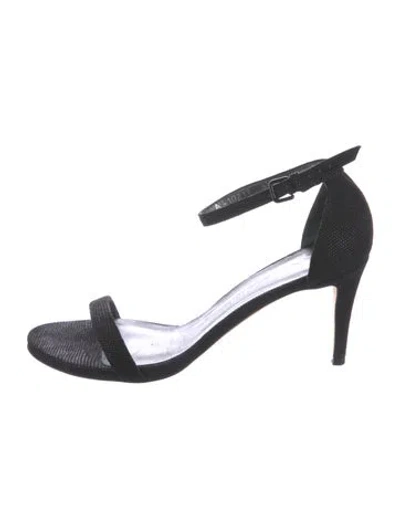 Pre-owned Stuart Weitzman Suede Sandals In Black