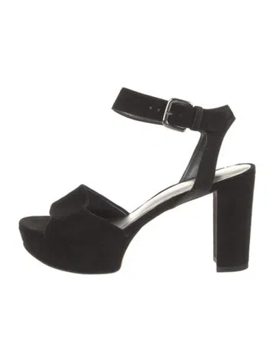 Pre-owned Stuart Weitzman Suede Sandals In Black