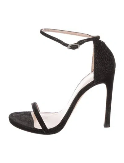 Pre-owned Stuart Weitzman Suede Sandals In Black