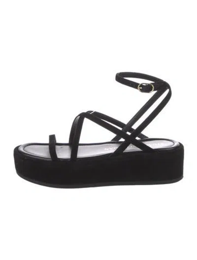 Pre-owned Stuart Weitzman Suede Sandals In Black