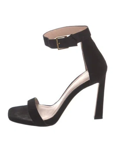 Pre-owned Stuart Weitzman Suede Sandals In Black