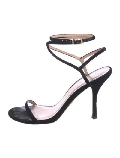 Pre-owned Stuart Weitzman Suede Sandals In Black