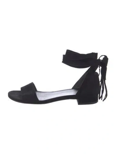 Pre-owned Stuart Weitzman Suede Sandals In Black