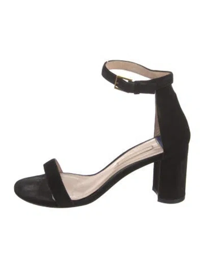 Pre-owned Stuart Weitzman Suede Sandals In Black