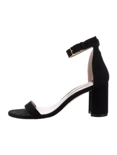 Pre-owned Stuart Weitzman Suede Sandals In Black