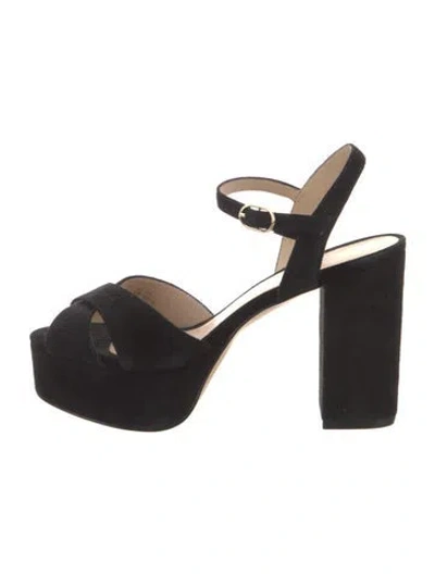 Pre-owned Stuart Weitzman Suede Sandals In Black