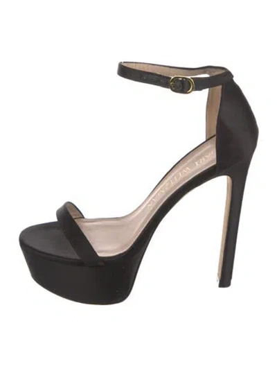 Pre-owned Stuart Weitzman Suede Sandals In Black