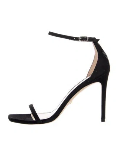 Pre-owned Stuart Weitzman Suede Sandals In Black