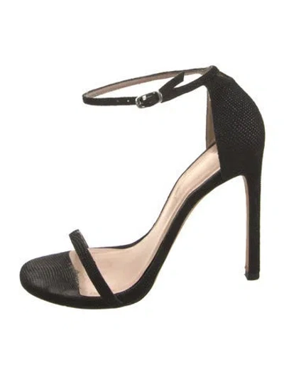 Pre-owned Stuart Weitzman Suede Sandals In Black