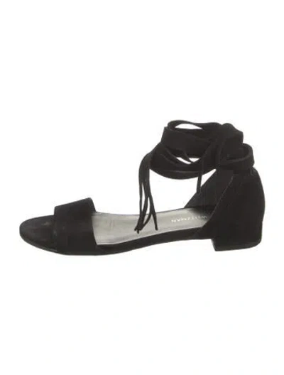 Pre-owned Stuart Weitzman Suede Sandals In Black