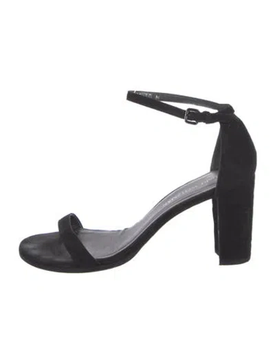 Pre-owned Stuart Weitzman Suede Sandals In Black