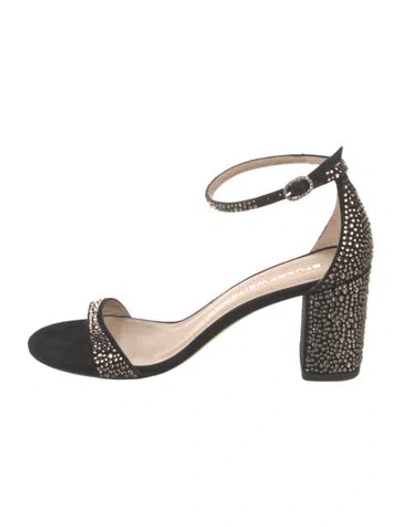 Pre-owned Stuart Weitzman Suede Sandals In Black