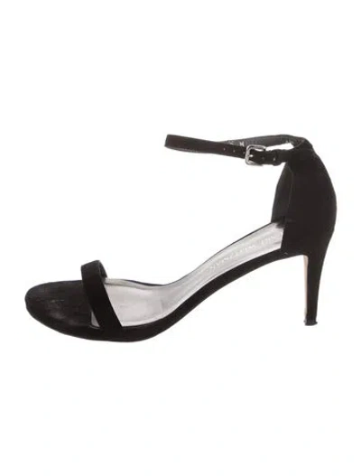 Pre-owned Stuart Weitzman Suede Sandals In Black