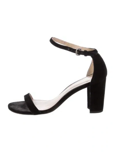 Pre-owned Stuart Weitzman Suede Sandals In Black