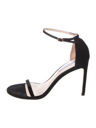 Pre-owned Stuart Weitzman Suede Sandals In Black