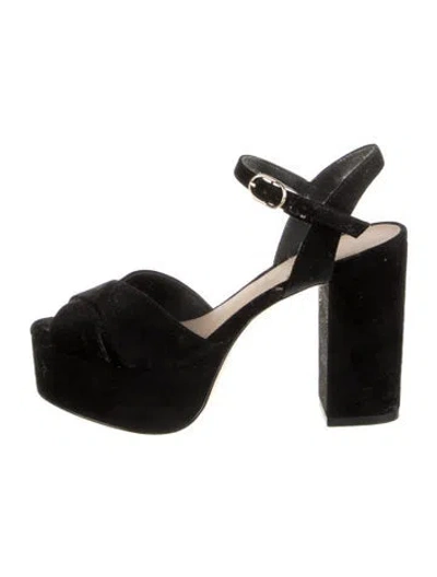 Pre-owned Stuart Weitzman Suede Sandals In Black