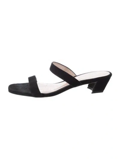 Pre-owned Stuart Weitzman Suede Sandals In Black