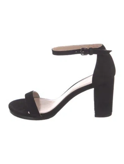Pre-owned Stuart Weitzman Suede Sandals In Black