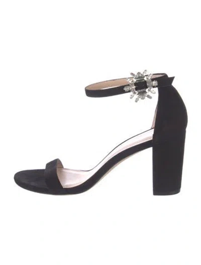 Pre-owned Stuart Weitzman Suede Sandals In Black