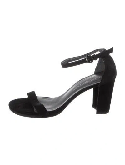 Pre-owned Stuart Weitzman Suede Sandals In Black