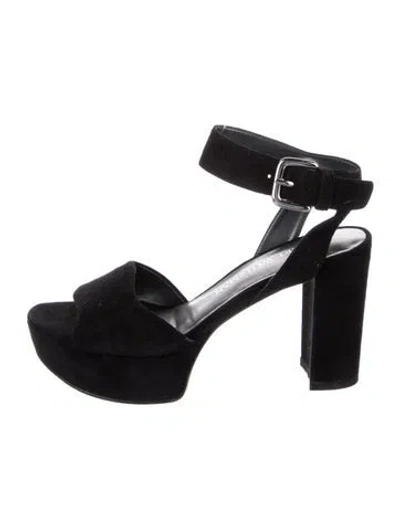 Pre-owned Stuart Weitzman Suede Sandals In Black