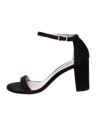 Pre-owned Stuart Weitzman Suede Sandals In Black