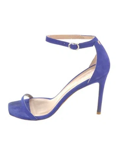 Pre-owned Stuart Weitzman Suede Sandals In Blue