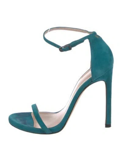 Pre-owned Stuart Weitzman Suede Sandals In Blue
