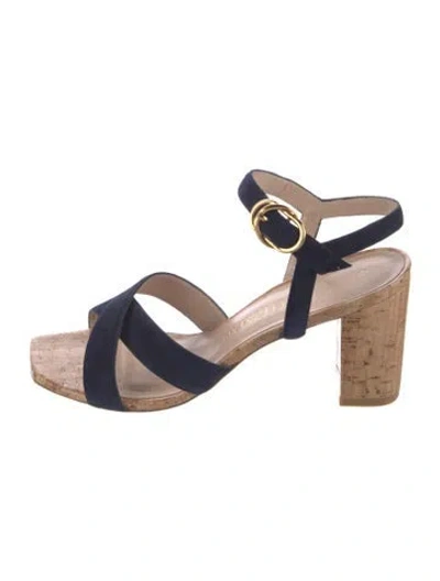 Pre-owned Stuart Weitzman Suede Sandals In Blue